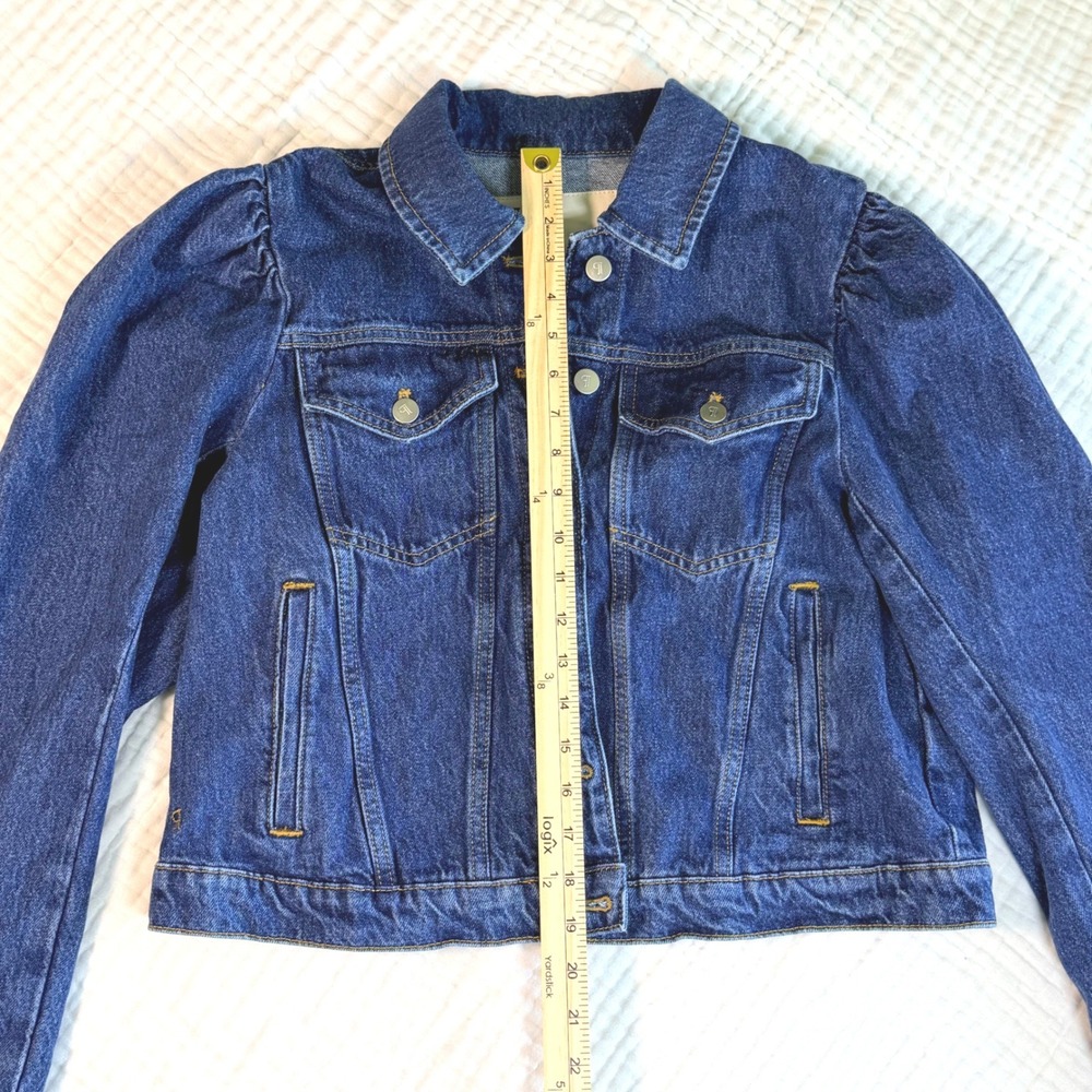 NWT Anthropologie PILCRO Puff Sleeve Denim Jean Jacket Women's Medium‎ - Picture 9 of 11